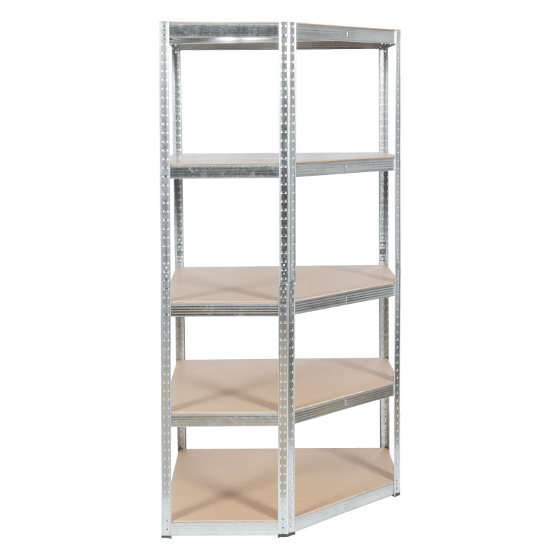 Метален стелаж CR-1019-corner 275 цинк 180/90/45см с 5 рафта, до 275кг на рафт