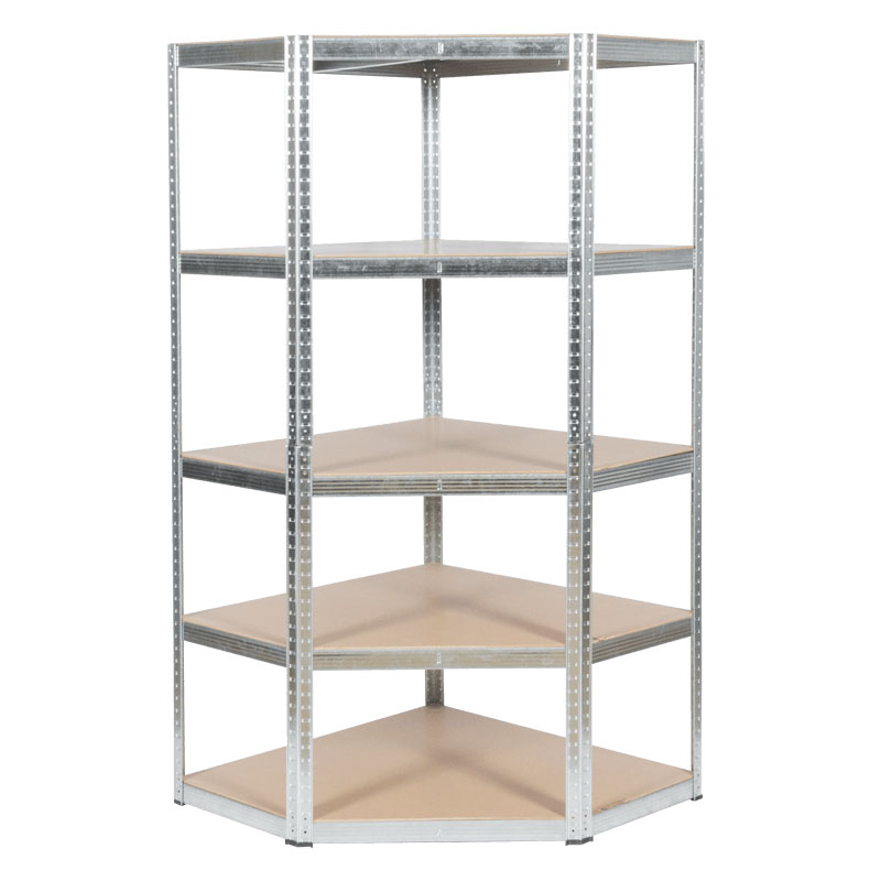 Метален стелаж CR-1019-corner 275 цинк 180/90/45см с 5 рафта, до 275кг на рафт